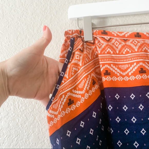 NWT! Roxy Cosmia Blue Orange Button Up Skirt, M - Picture 7 of 9